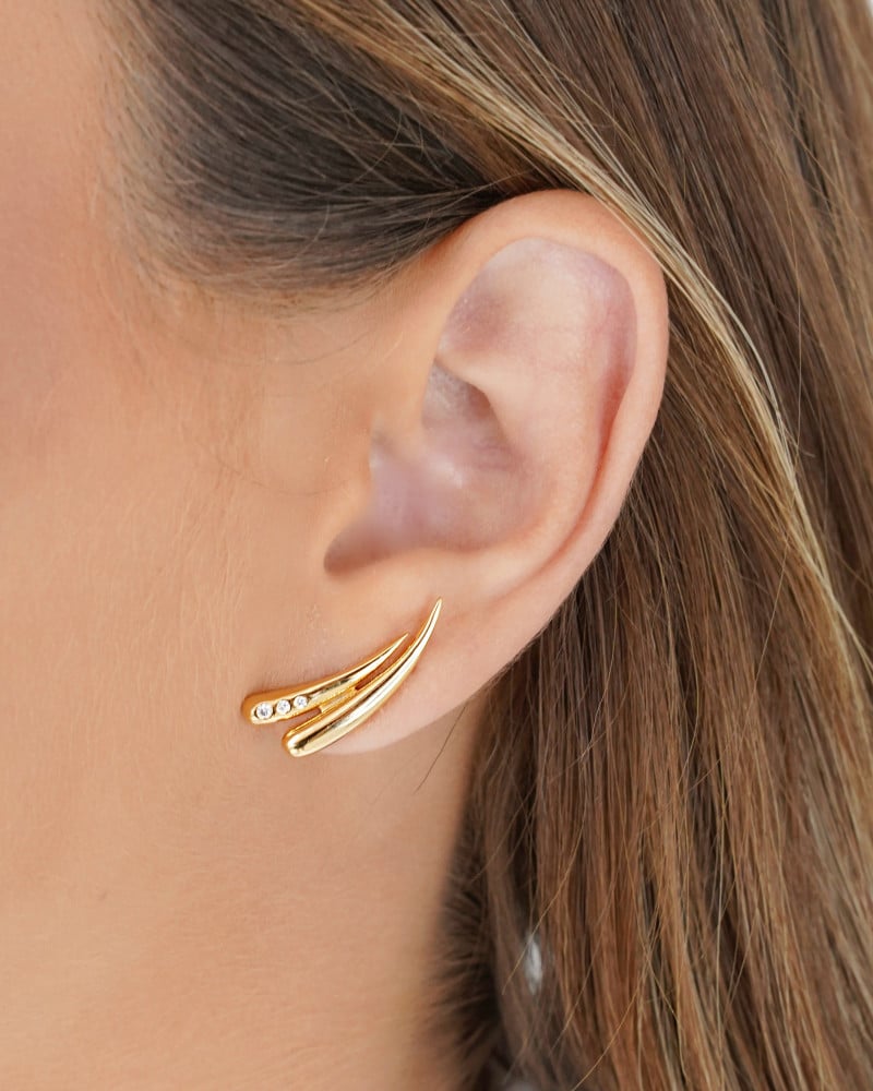 Ear Cuff Gotas Cravejado Cristal