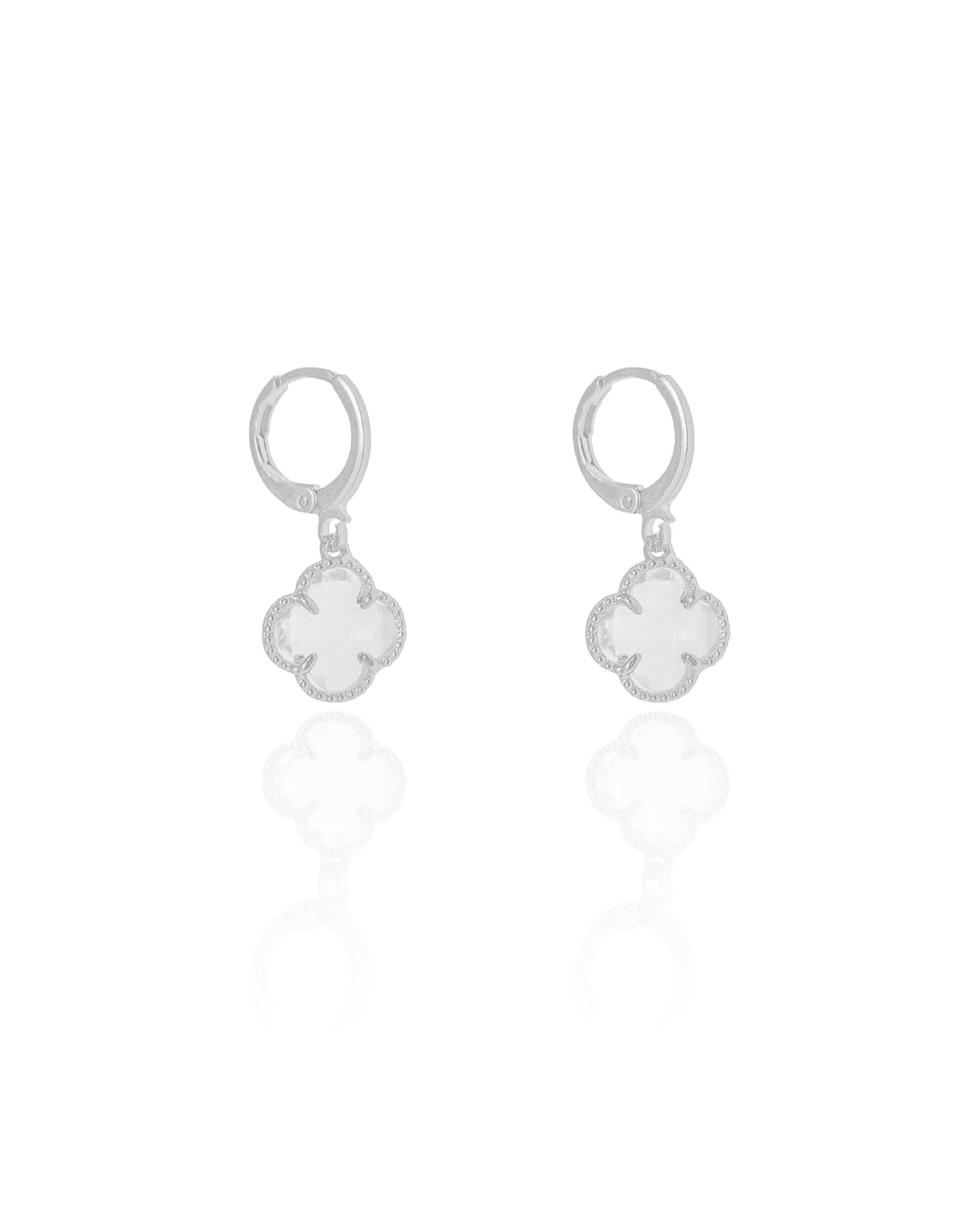 Brinco Argola Click Trevo Cristal RB