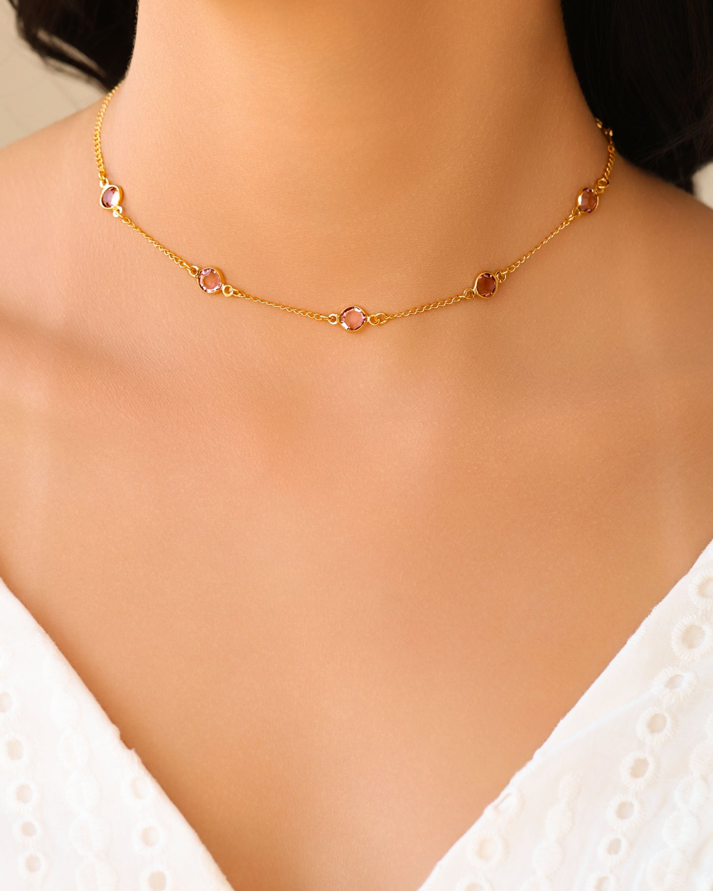 Choker Pontos de Luz Ametista