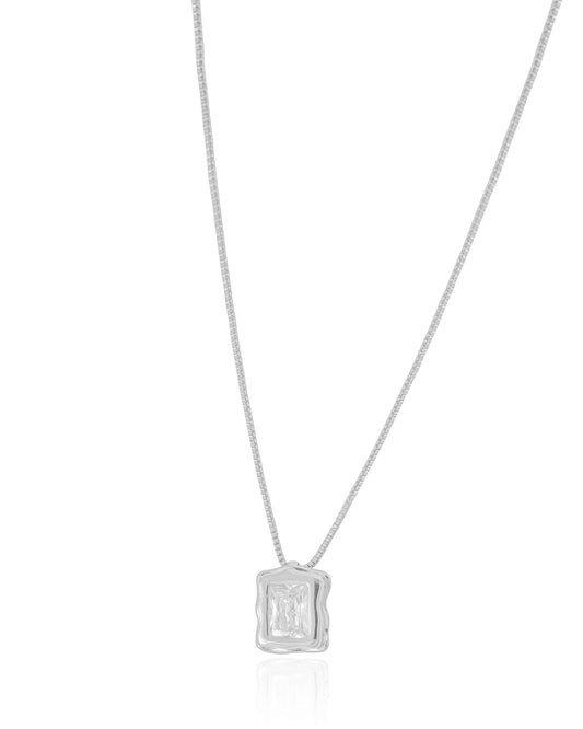 Gargantilha Veneziana Retângulo Orgânico Cristal RB