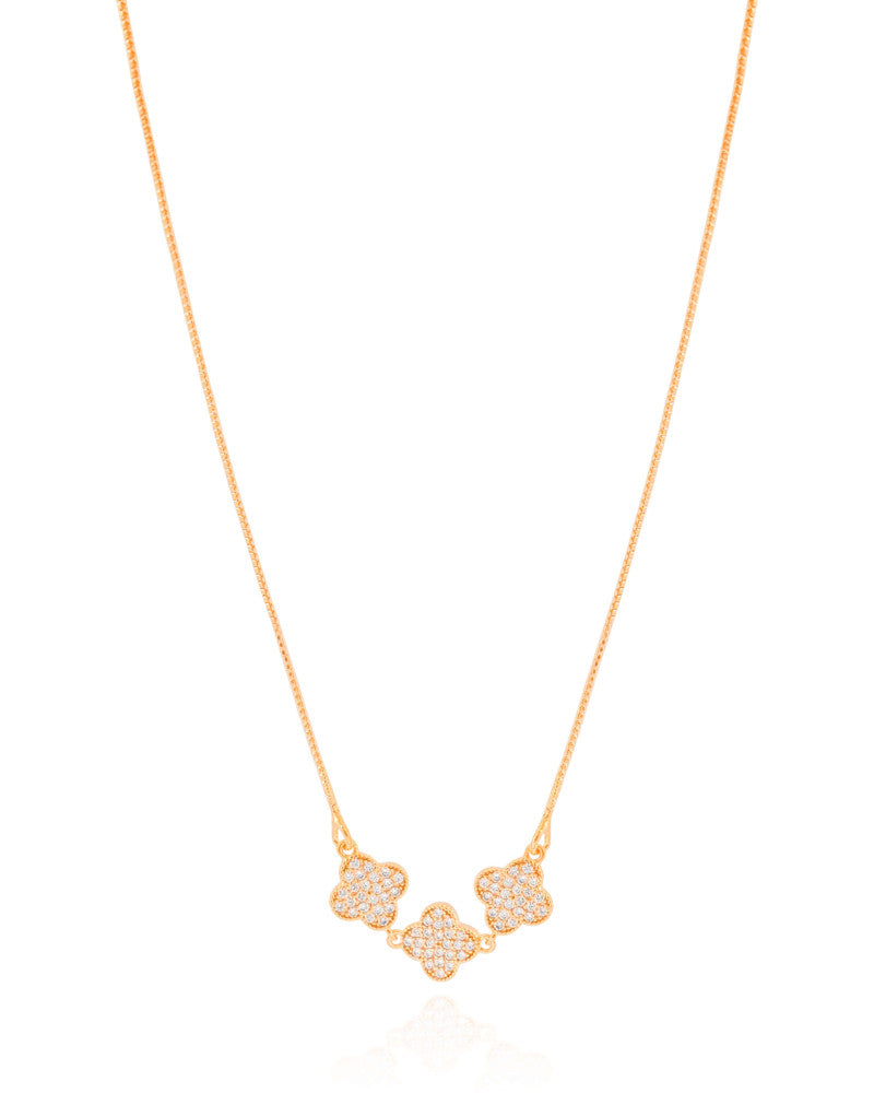 Fio Veneziana Trevos Cravejados Cristal