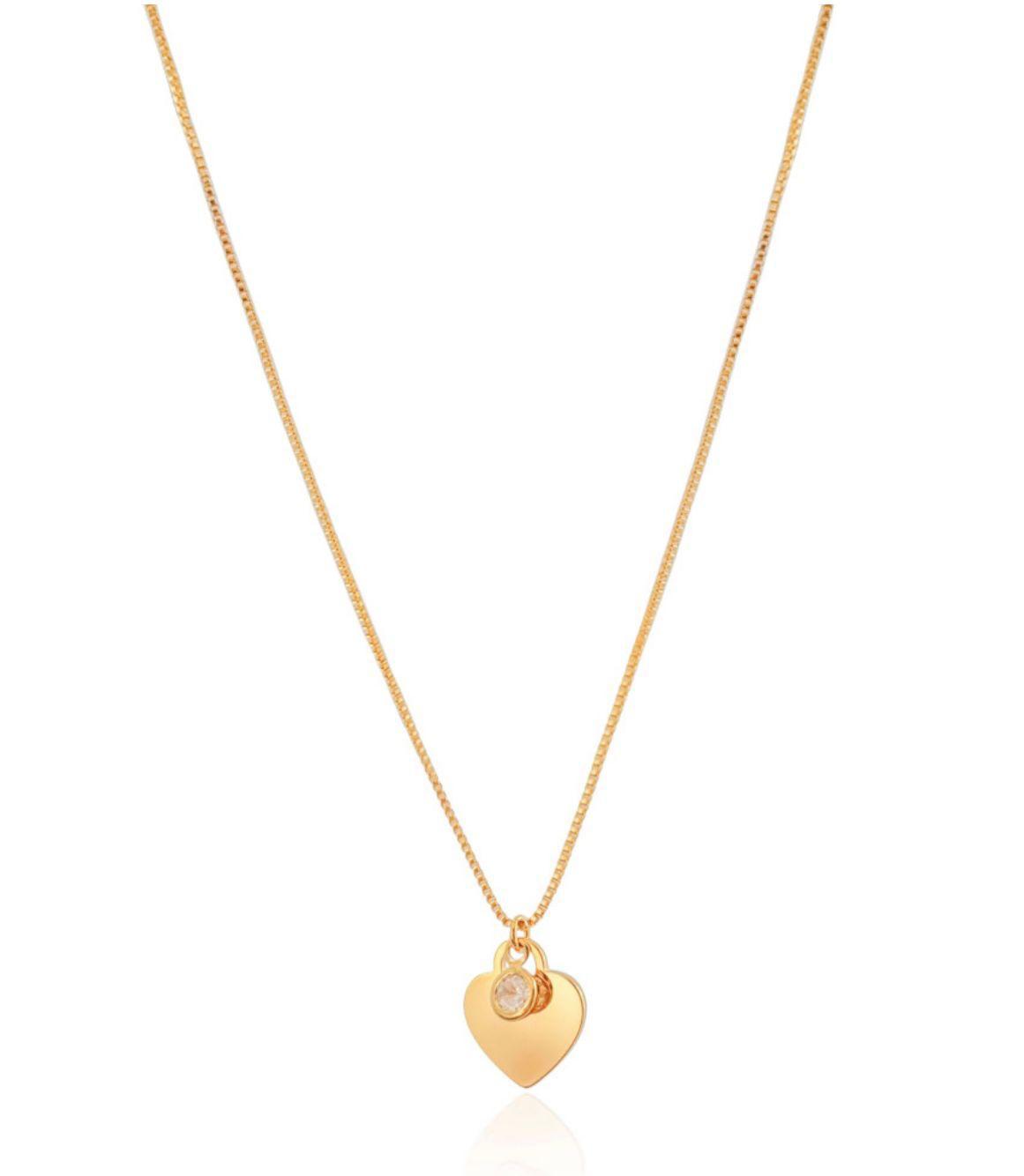 Fio Coração Liso Banhado a Ouro 18K