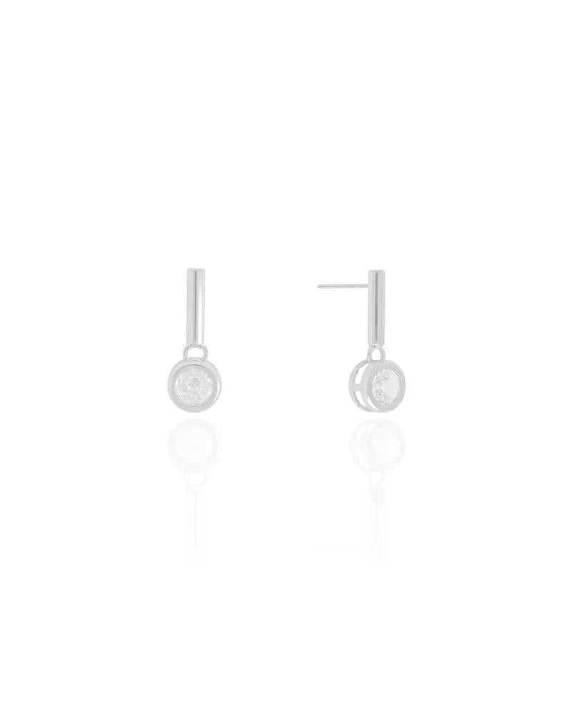 Brinco Palito Tubo Ponto de Luz Cristal RB