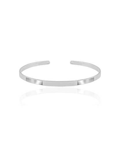 Bracelete Flat Liso Ródio Branco