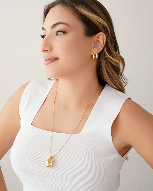 Fio longo gota lisa 60 cm