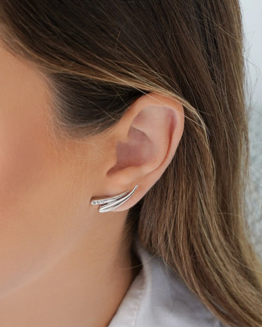 Ear cuff Gotas Cravejado Cristal Rb