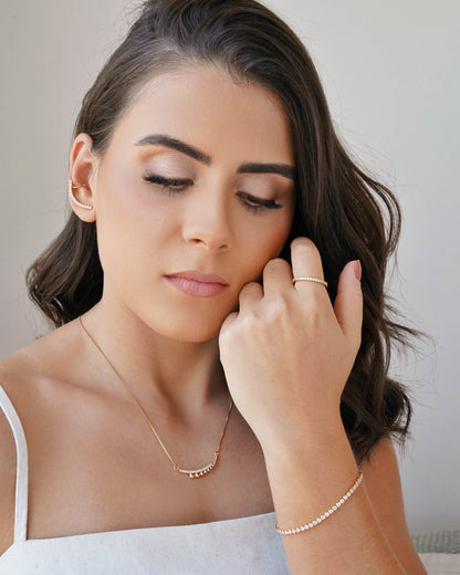 Gargantilha Veneziana Bolinhas Cravejado Cristal