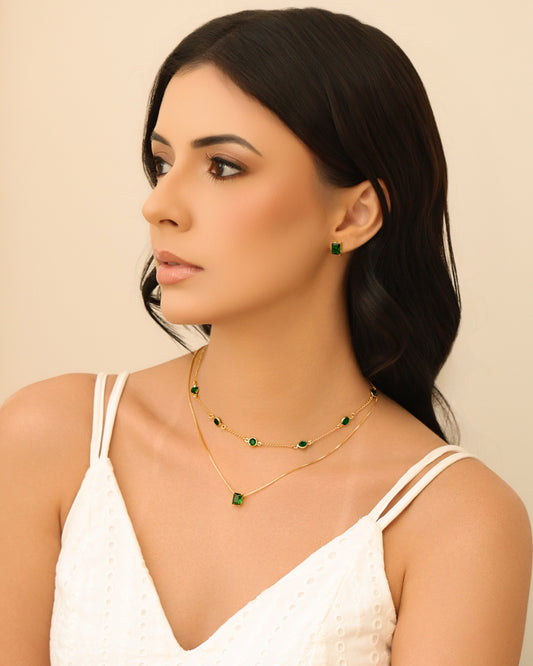 Choker Pontos de Luz Esmeralda