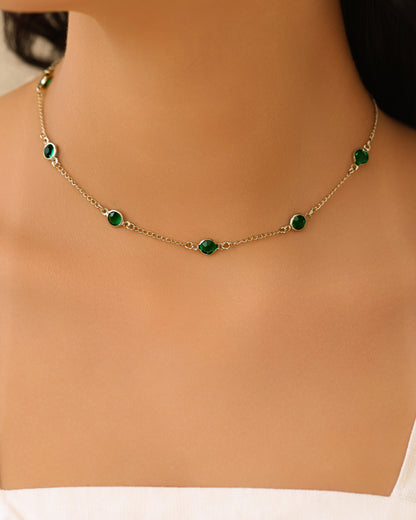 Choker Pontos de Luz Esmeralda