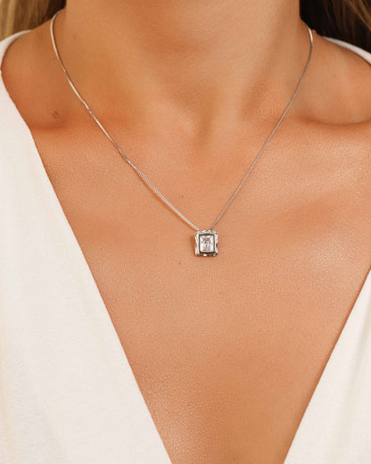 Gargantilha Veneziana Retângulo Orgânico Cristal RB