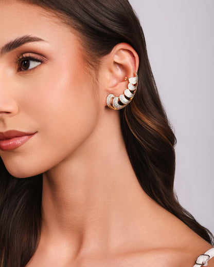 Ear Cuff Gotas Cravejadas Cristal