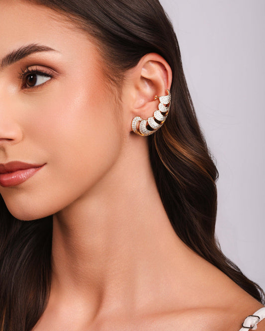 Ear Cuff Gotas Cravejadas Cristal