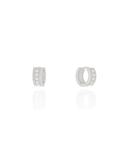 Brinco Argola Perolada Cravejada Cristal RB