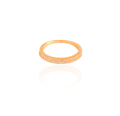 Anel Cravejado Cristal Tamanho 23 Banhado Ouro 18K
