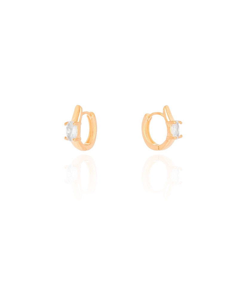 Brinco Argola Click Oval Cristal