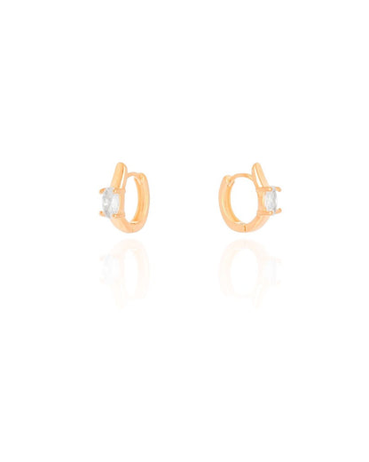 Brinco Argola Click Oval Cristal