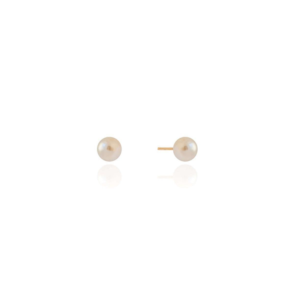 Brinco Pérola 6 mm Banhado a Ouro 18K