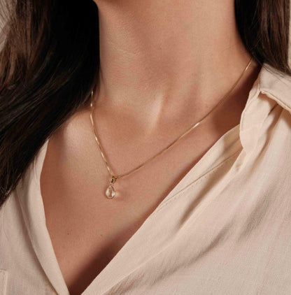Fio Gota Cristal Banhado a Ouro 18K